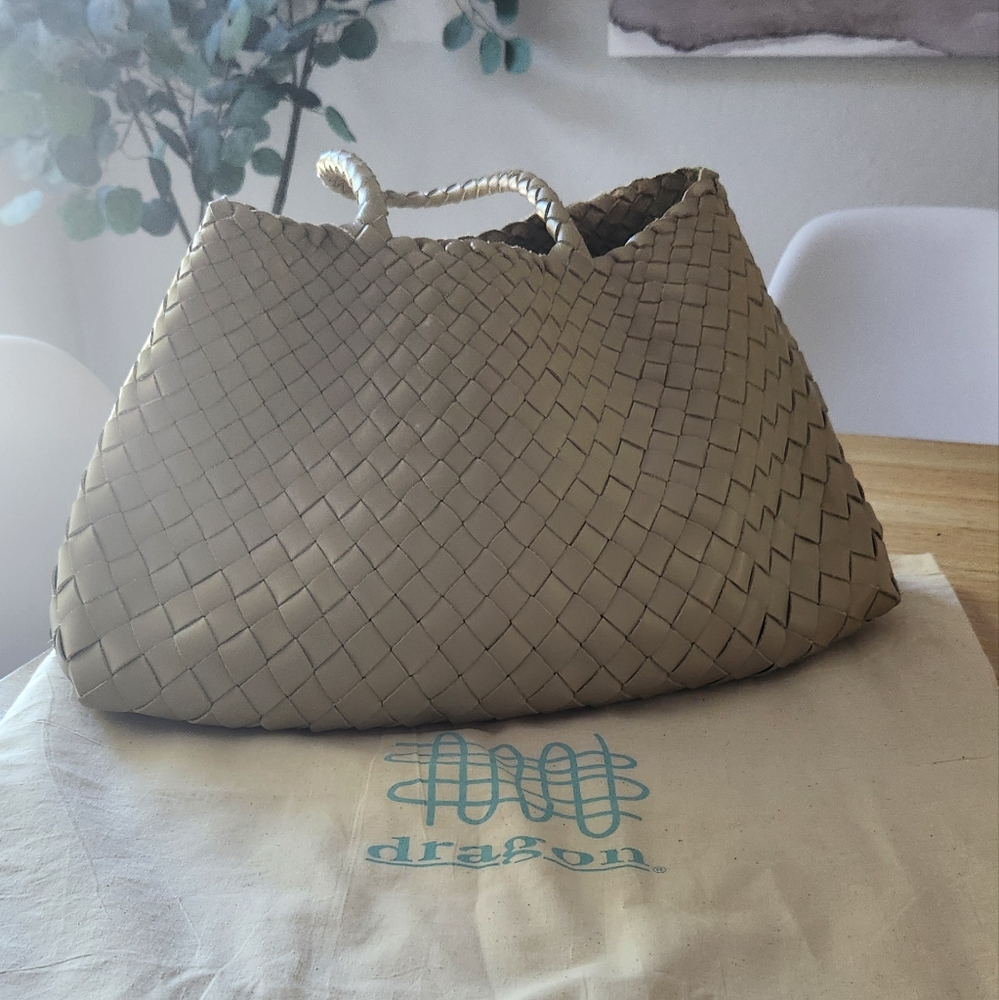 Beige Woven Women's Bag
